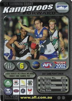 2002 Team Zone AFL Team - Silver #171 Shannon Grant Front